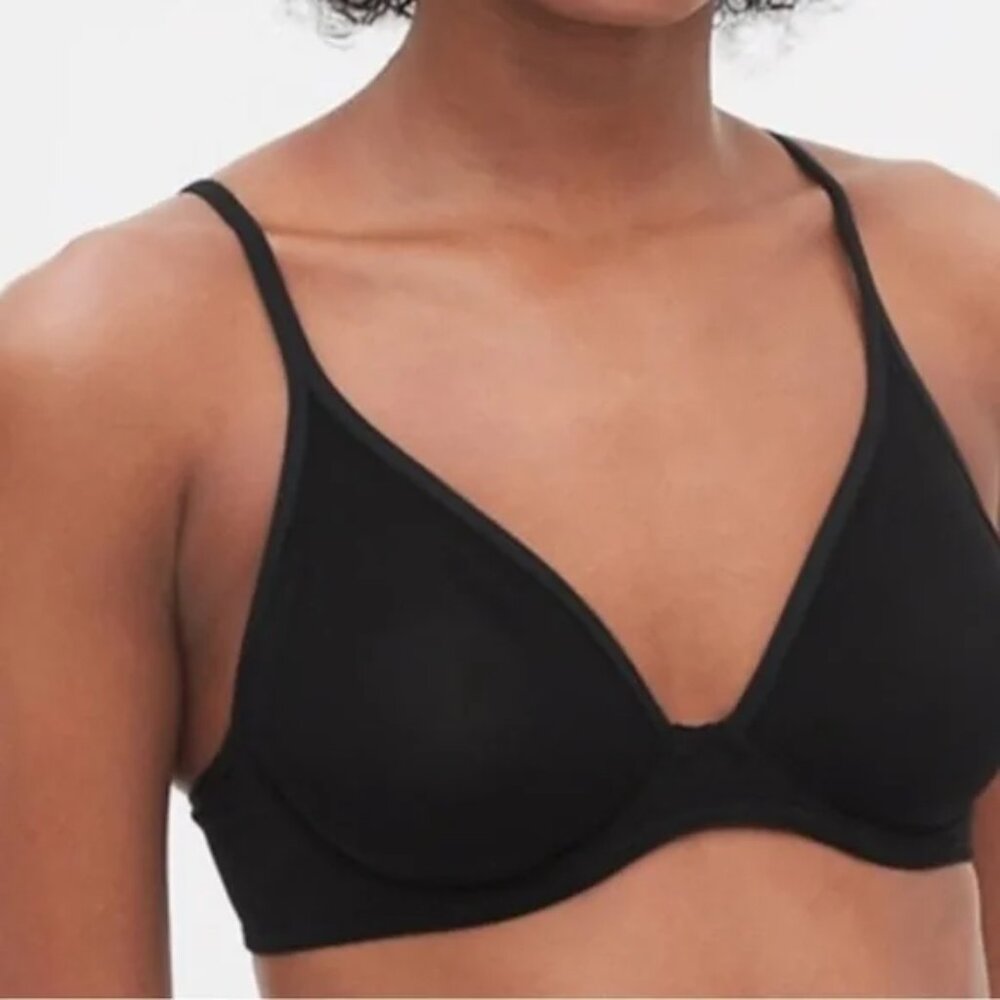 EUC Love by GAP Bare Natural Plunge Smooth Black Bra 34C
